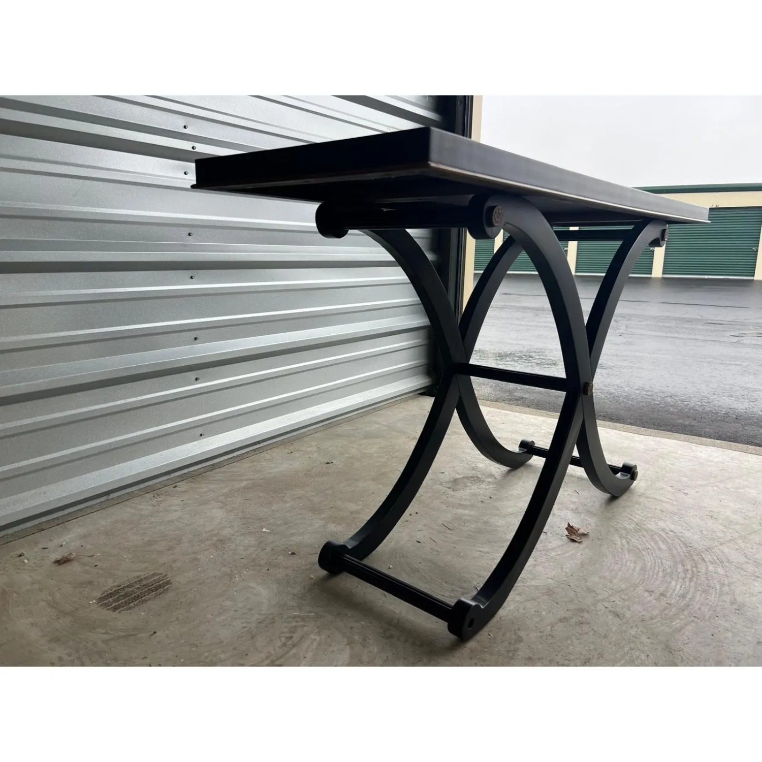 Vintage Black X-Base Dining Table - image-4