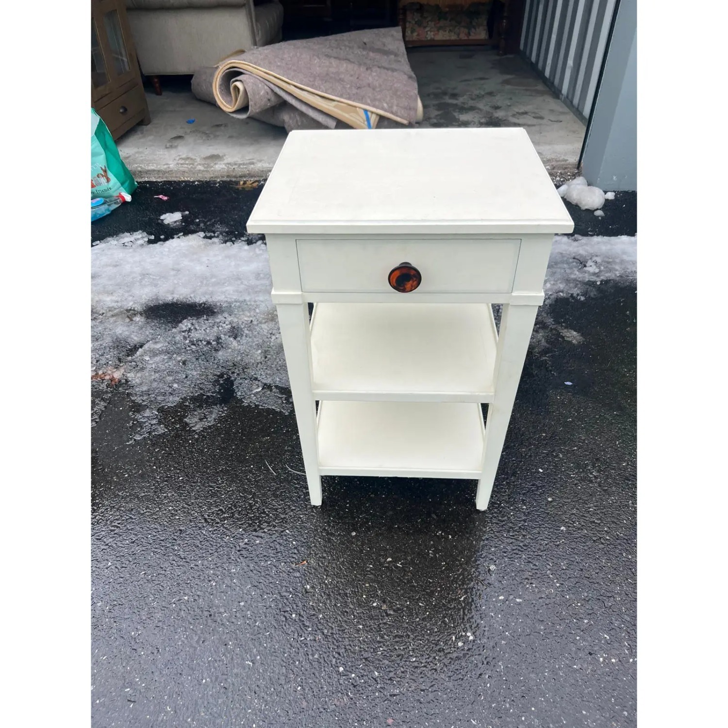 White Painted Nightstand With Open Shelving - image-2
