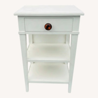 White Painted Nightstand With Open Shelving