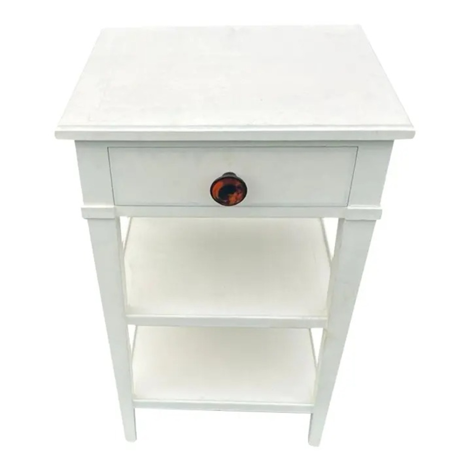 White Painted Nightstand With Open Shelving - image-1