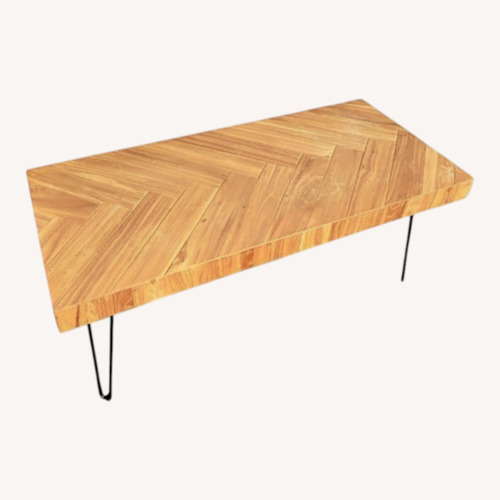 Used Modern Herringbone Wood Coffee Table for sale on AptDeco