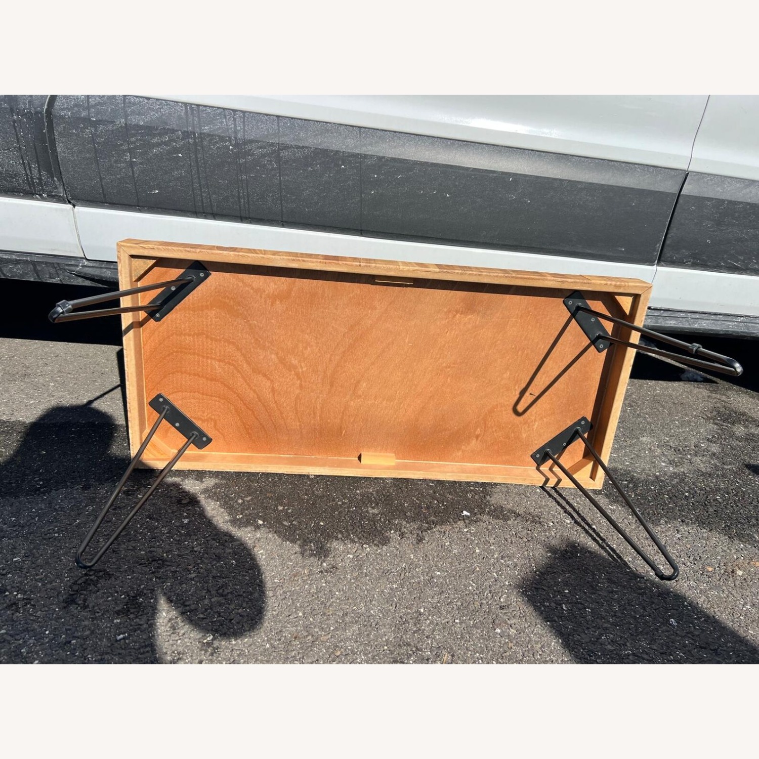 Modern Herringbone Wood Coffee Table - image-5