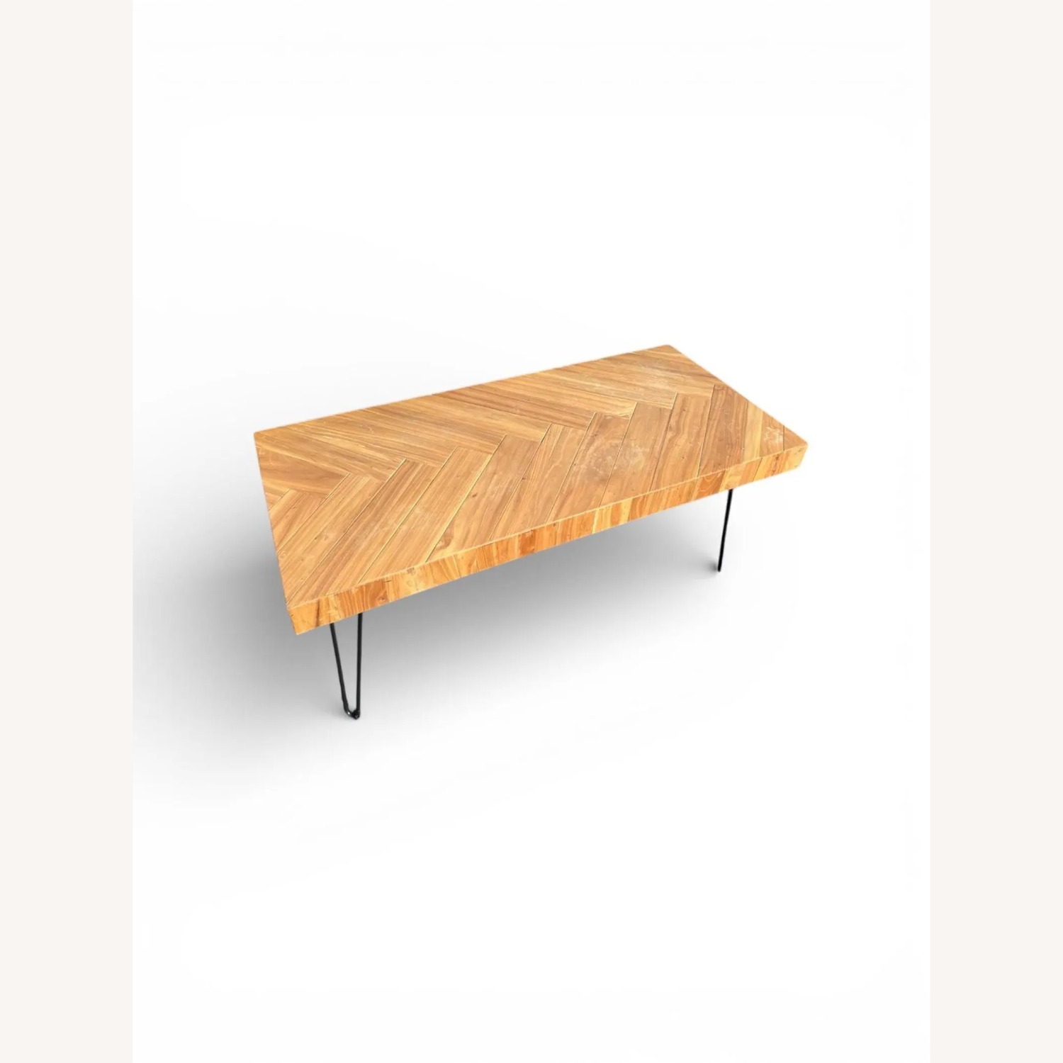 Modern Herringbone Wood Coffee Table - image-1
