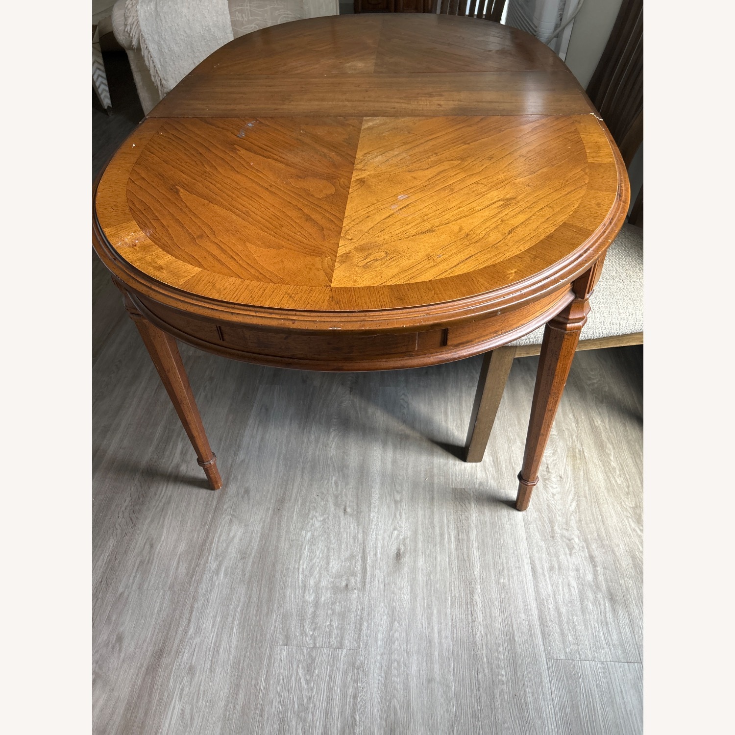 Dark Brown Wood Dining Table - image-6