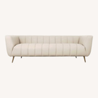 White Leather 3+ Seater Sofa