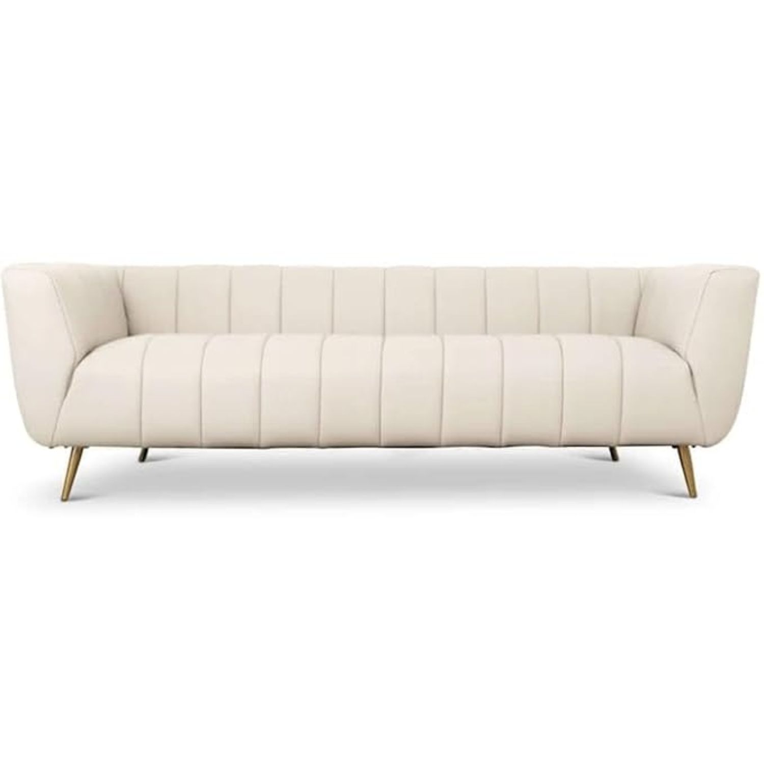 White Leather 3+ Seater Sofa - image-4