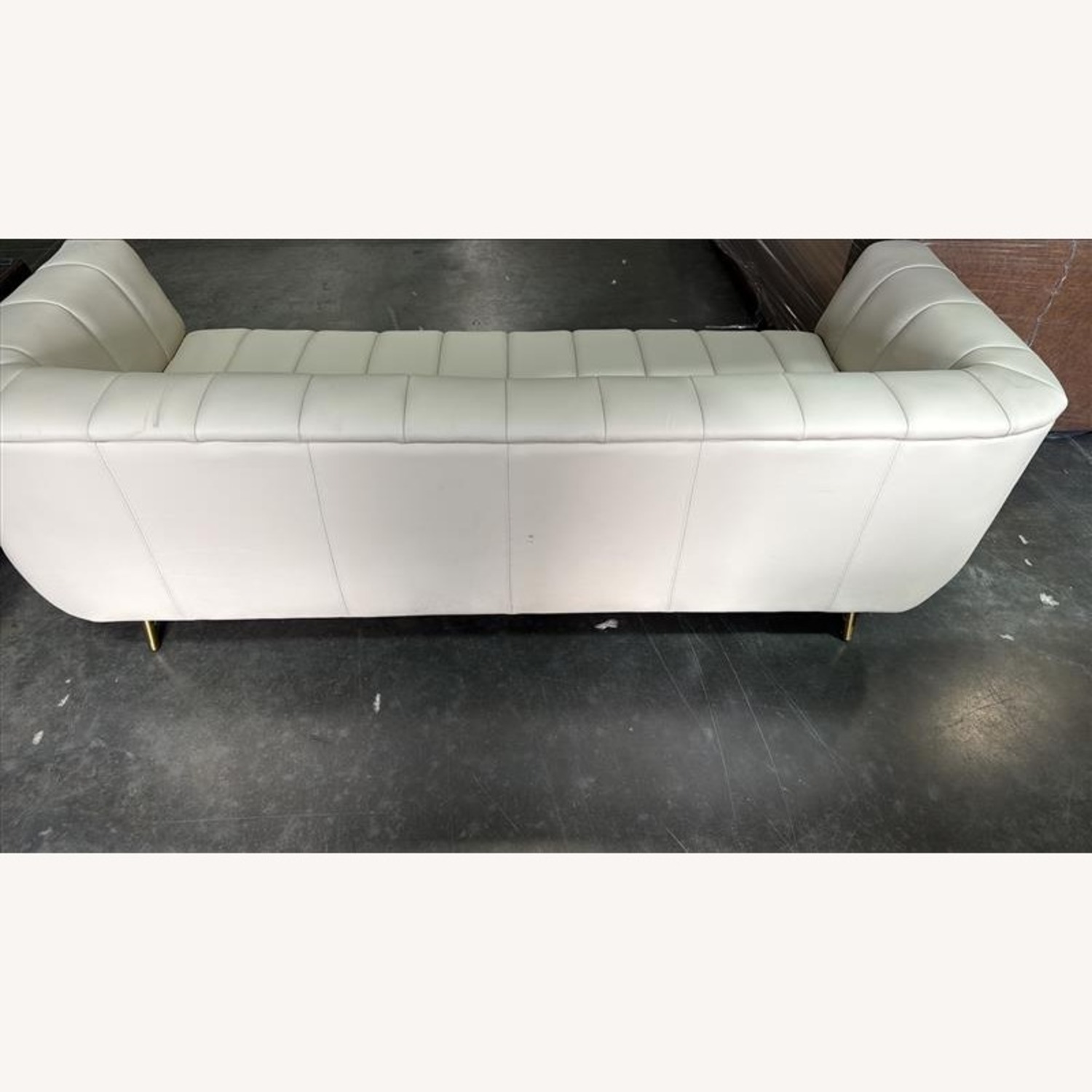 White Leather 3+ Seater Sofa - image-3