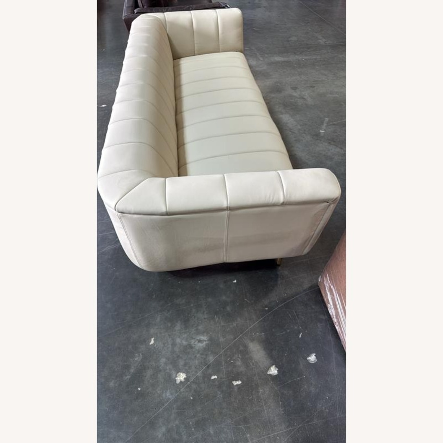 White Leather 3+ Seater Sofa - image-2