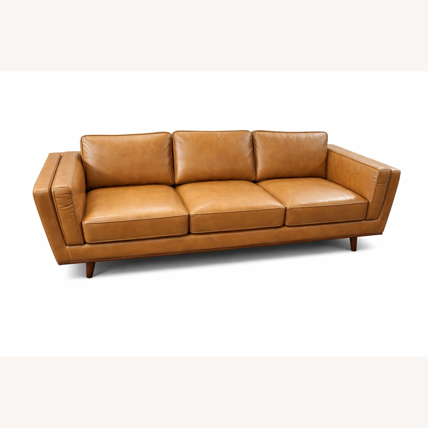 Tan Leather 3 Seater Sofa - image-1