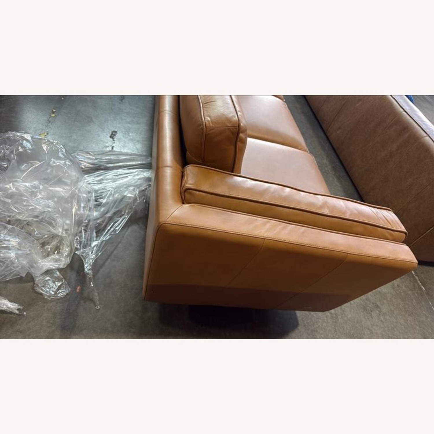 Tan Leather 3 Seater Sofa - image-3