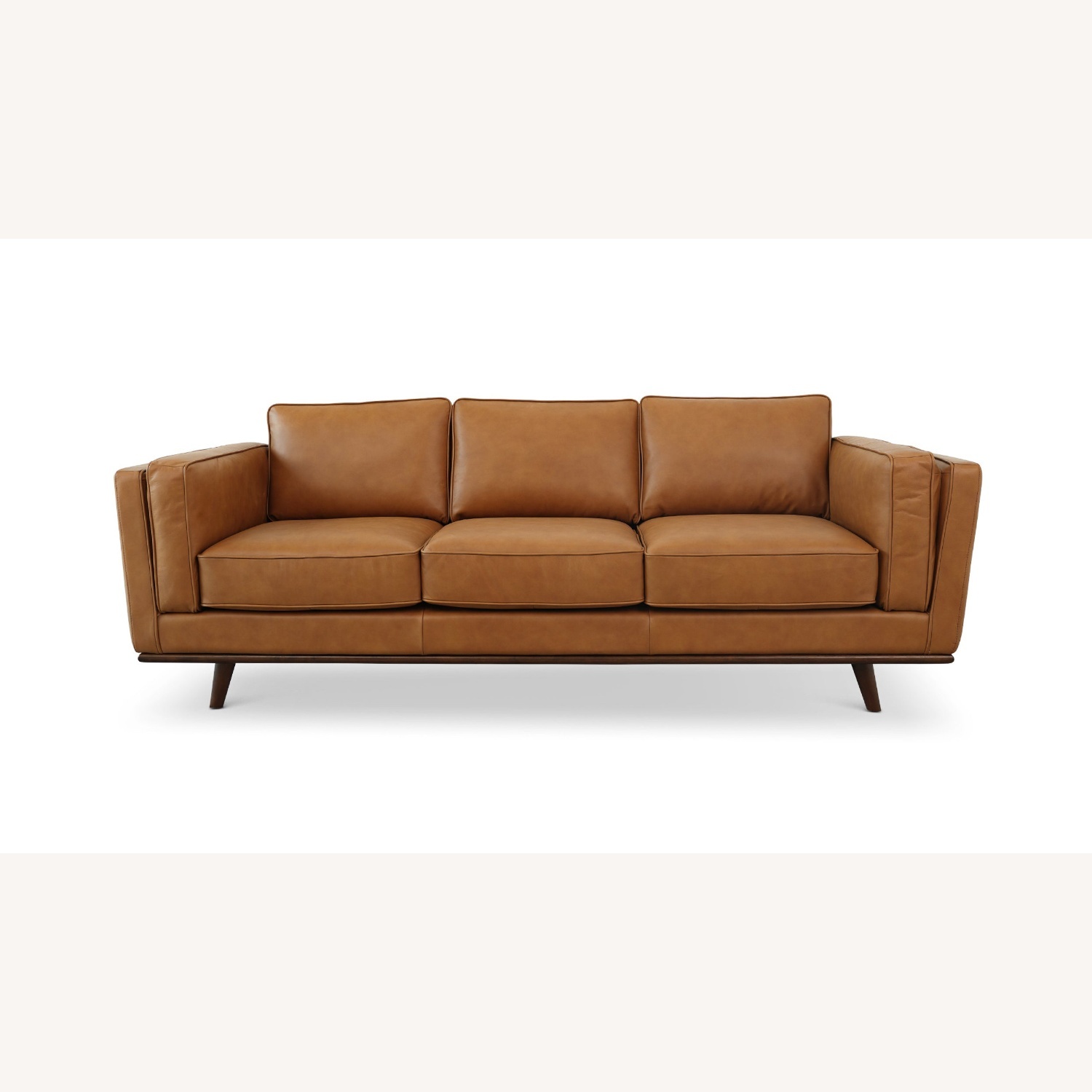Tan Leather 3 Seater Sofa - image-5