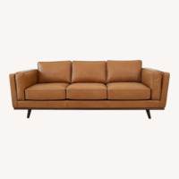Tan Leather 3 Seater Sofa