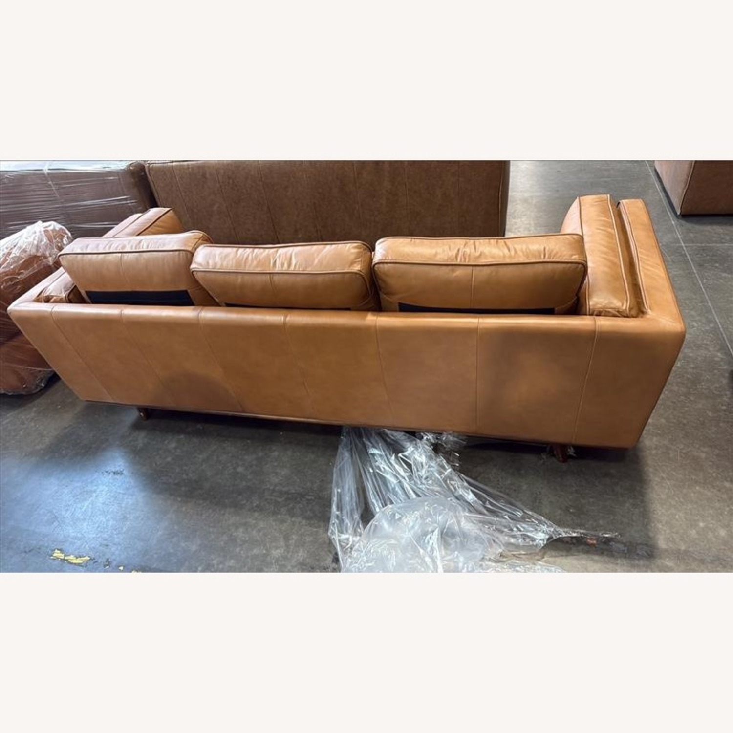 Tan Leather 3 Seater Sofa - image-2