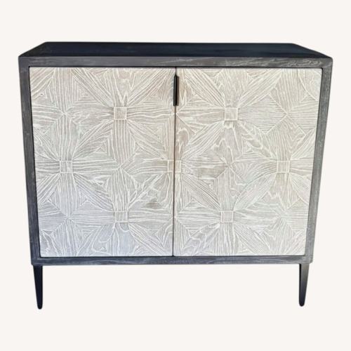 Used Uttermost Carved Wood Accent Cabinet  for sale on AptDeco
