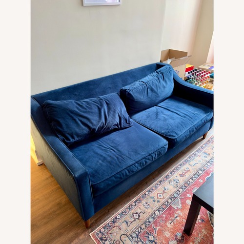 Used West Elm Goodwin Blue 2+ Seater Sofa for sale on AptDeco