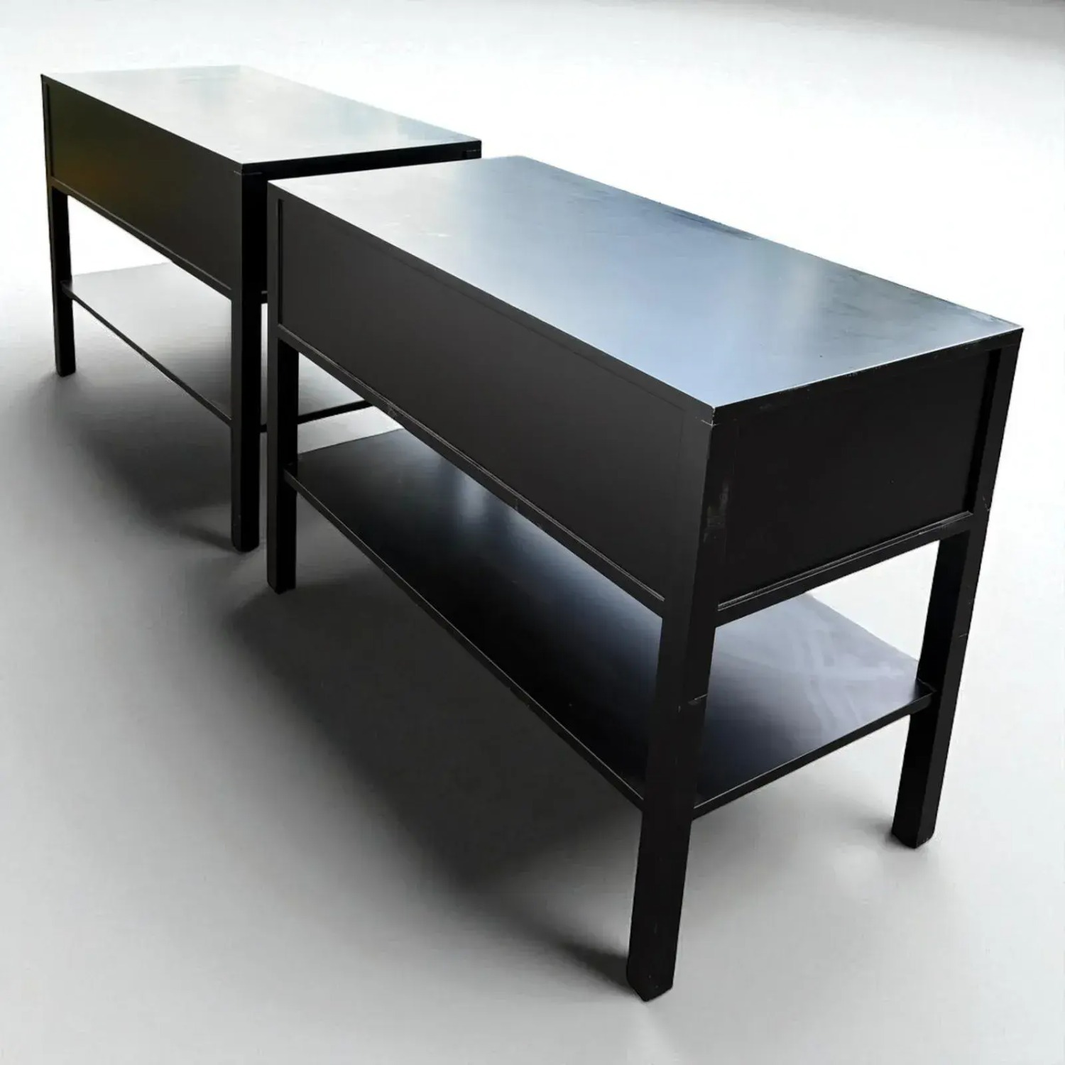 Pair of Modern Black and White Nightstands - image-5