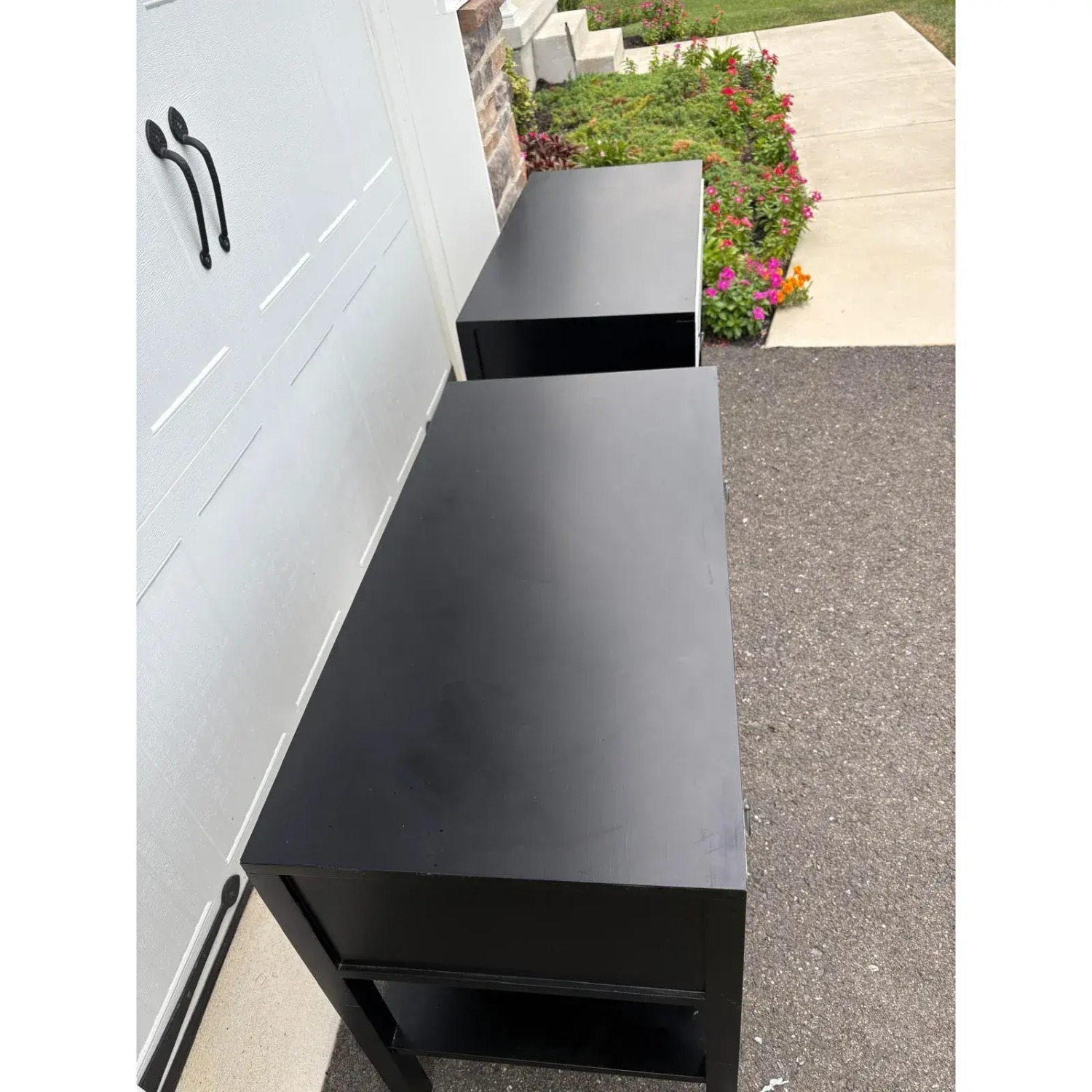 Pair of Modern Black and White Nightstands - image-7