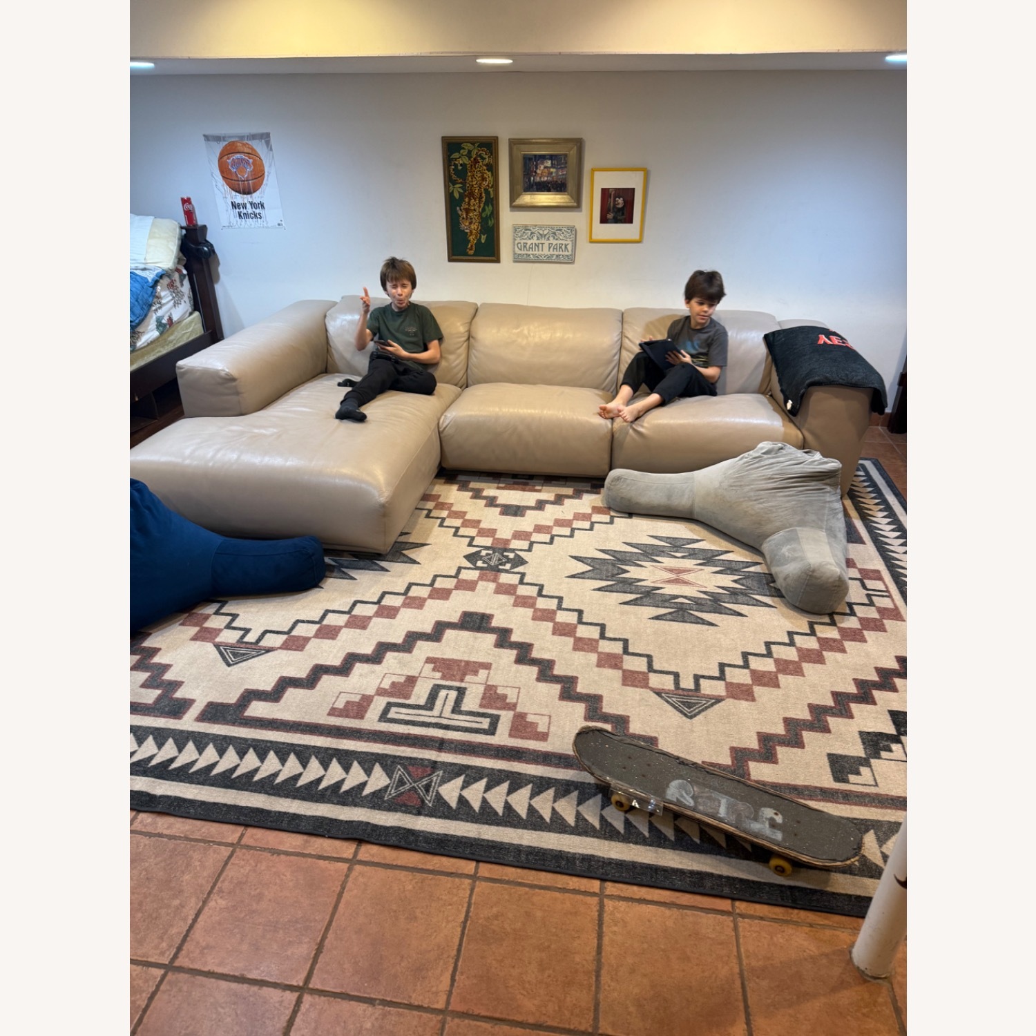 Design With in Reach Kelston Pebbles Leather Sectional  - image-2