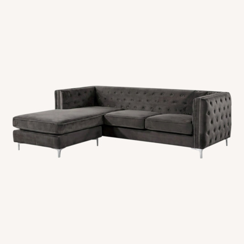 Used Wayfair Dark Gray Fabric 3+ Piece Sectional for sale on AptDeco