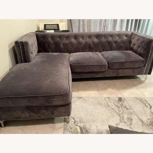 Used Wayfair Dark Gray Fabric 3+ Piece Sectional for sale on AptDeco