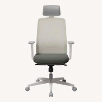 Sidz White and Blue Fabric Office Chair