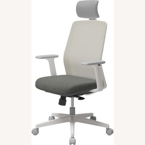 Used Sidz White and Blue Fabric Office Chair for sale on AptDeco