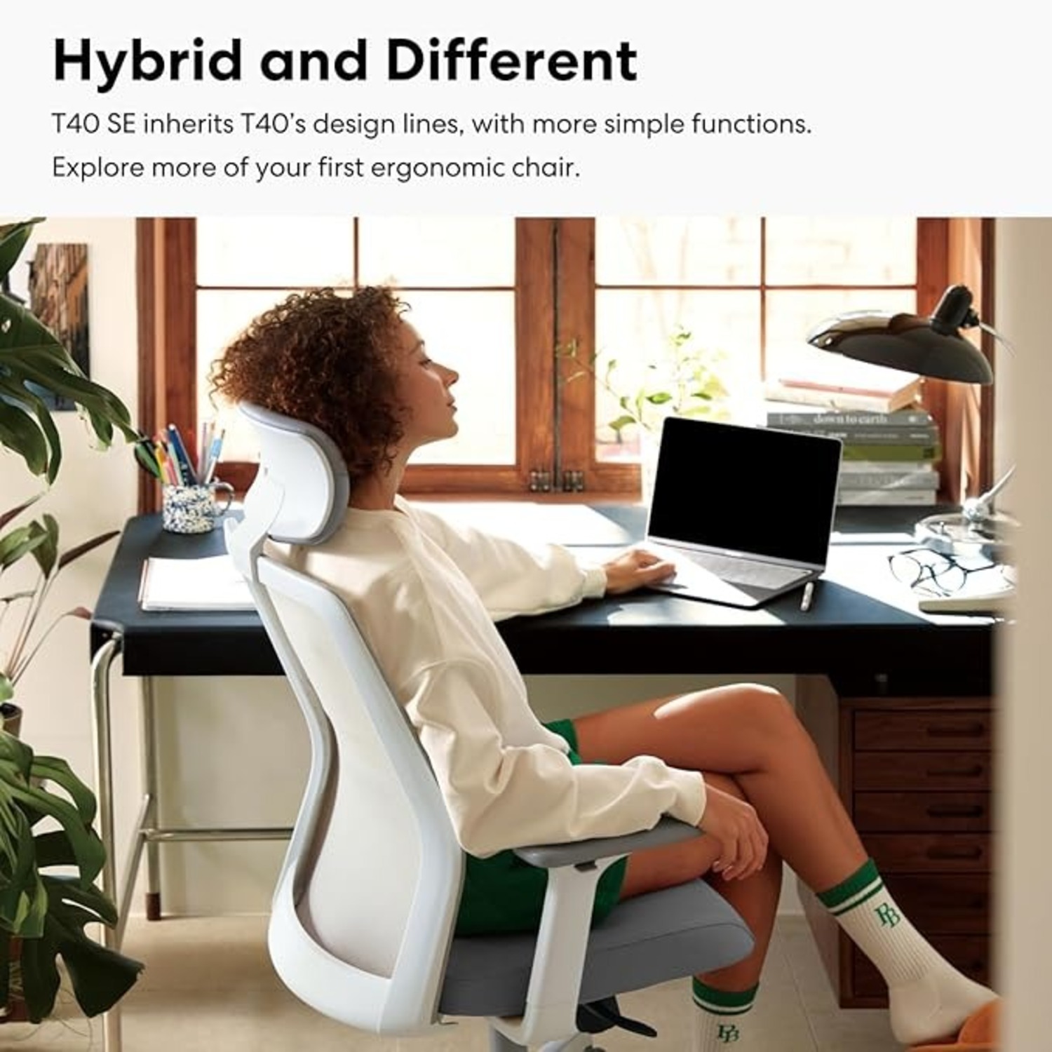 Sidz White and Blue Fabric Office Chair - image-2