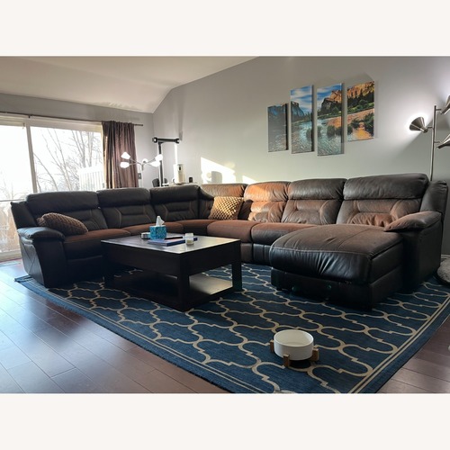 Used Dark Brown Leather 3+ Piece Sectional for sale on AptDeco