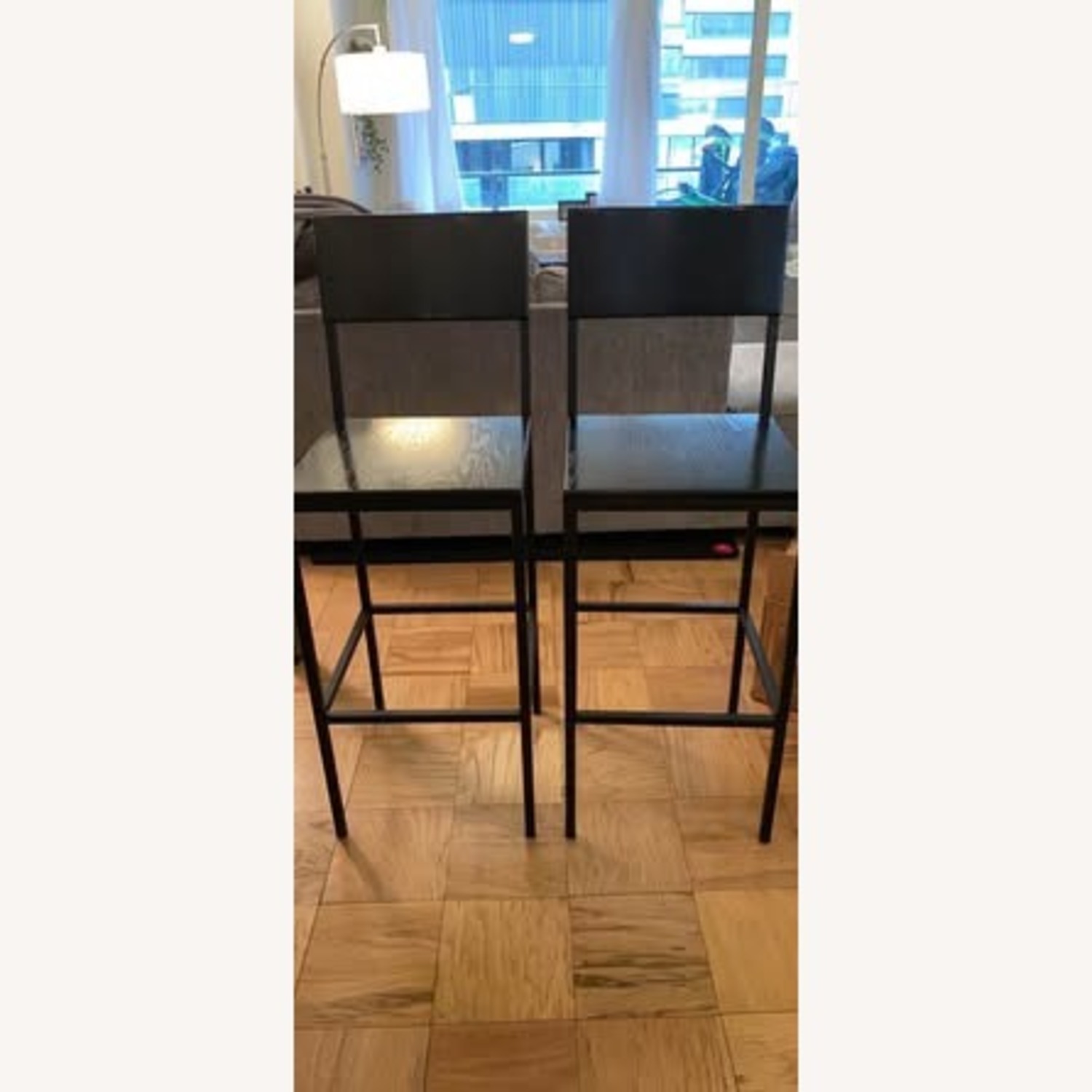 West Elm Rustic Dark Brown Wood Stools - image-6