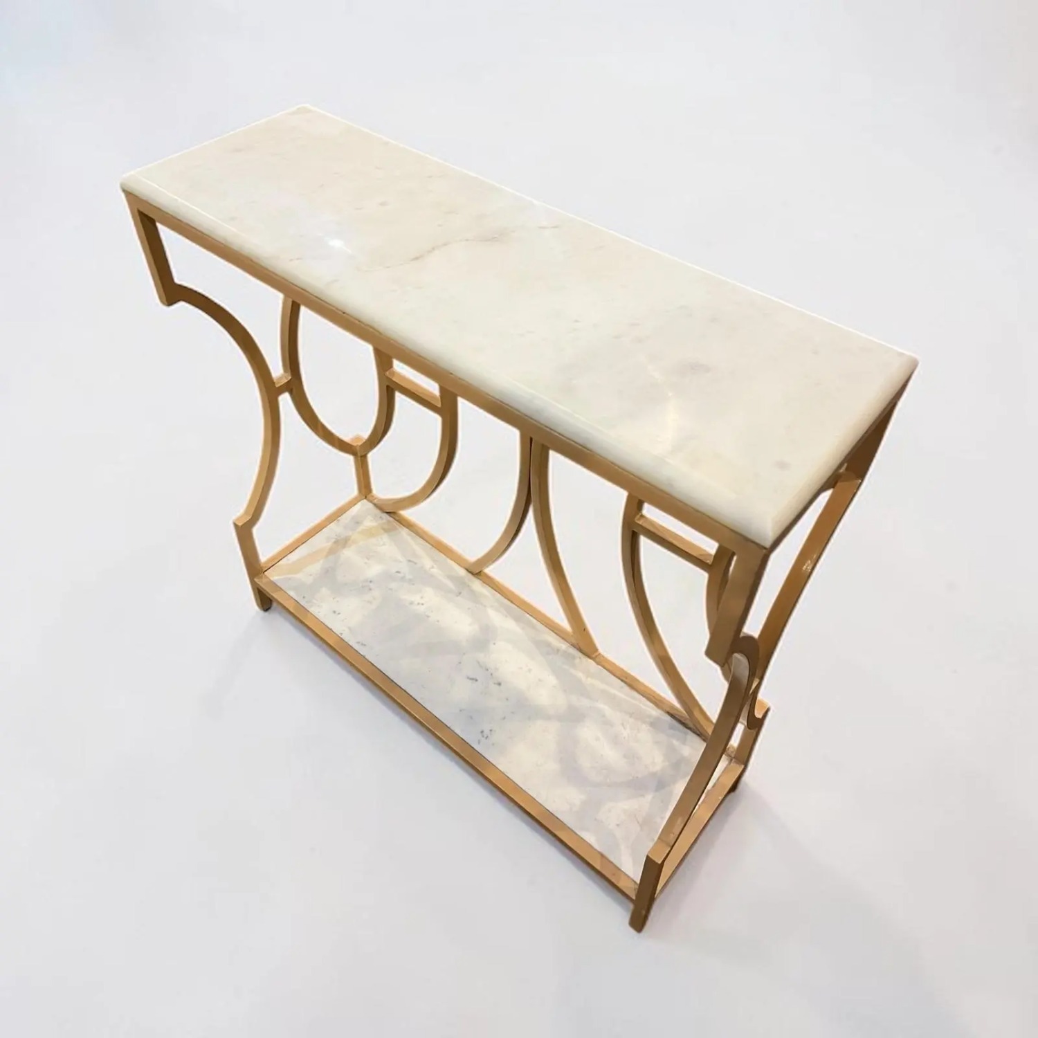 Iron Marble Top Console Table  - image-2