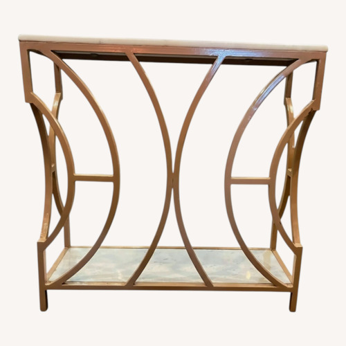 Used Iron Marble Top Console Table  for sale on AptDeco