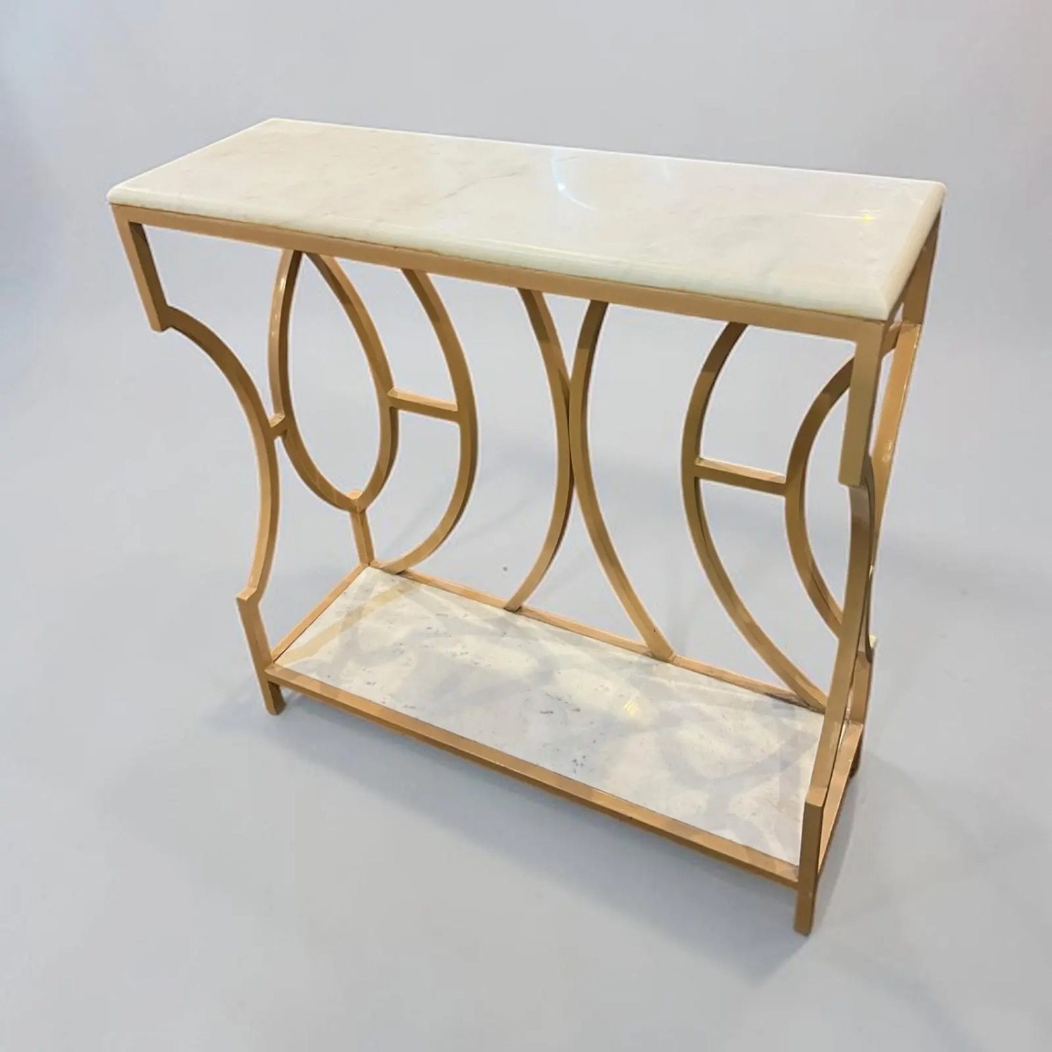 Iron Marble Top Console Table  - image-5