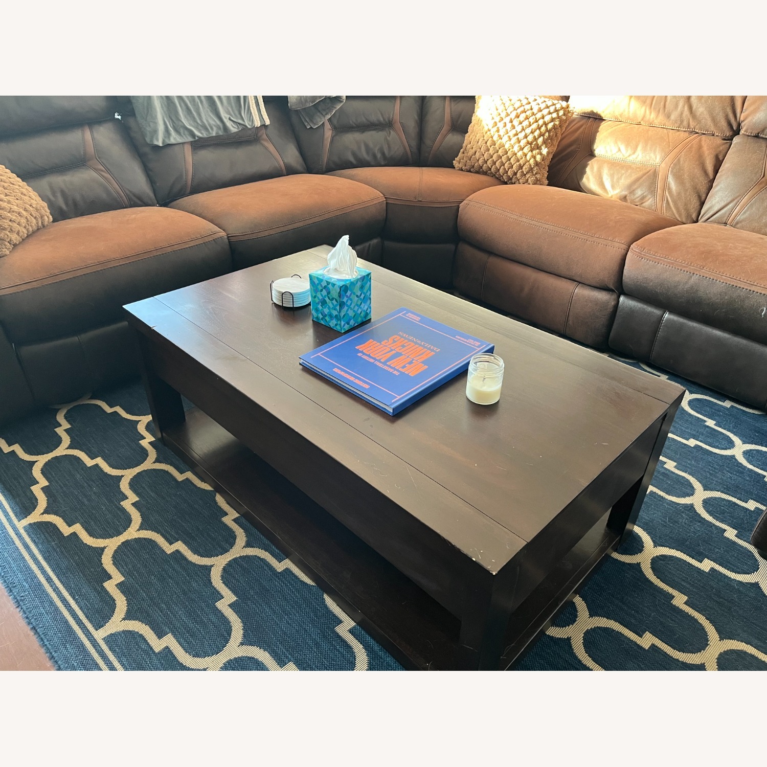 Bob's Discount Furniture Dark Brown Coffee Table - image-3