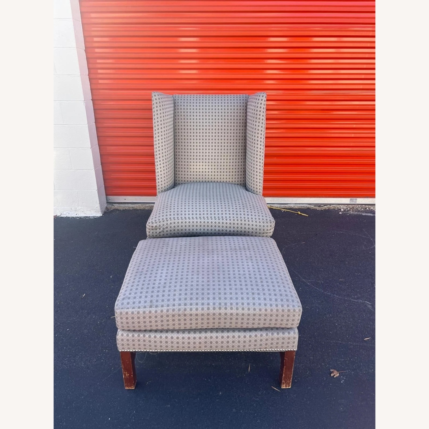 Wingback Accent Chair & Matching Ottoman - image-2