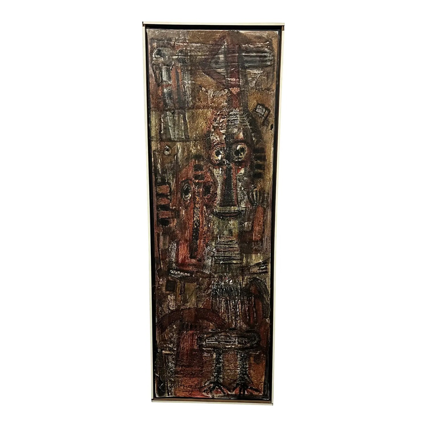2 Georges Ebrin Adingra “Totems” MCM Paintings - image-2