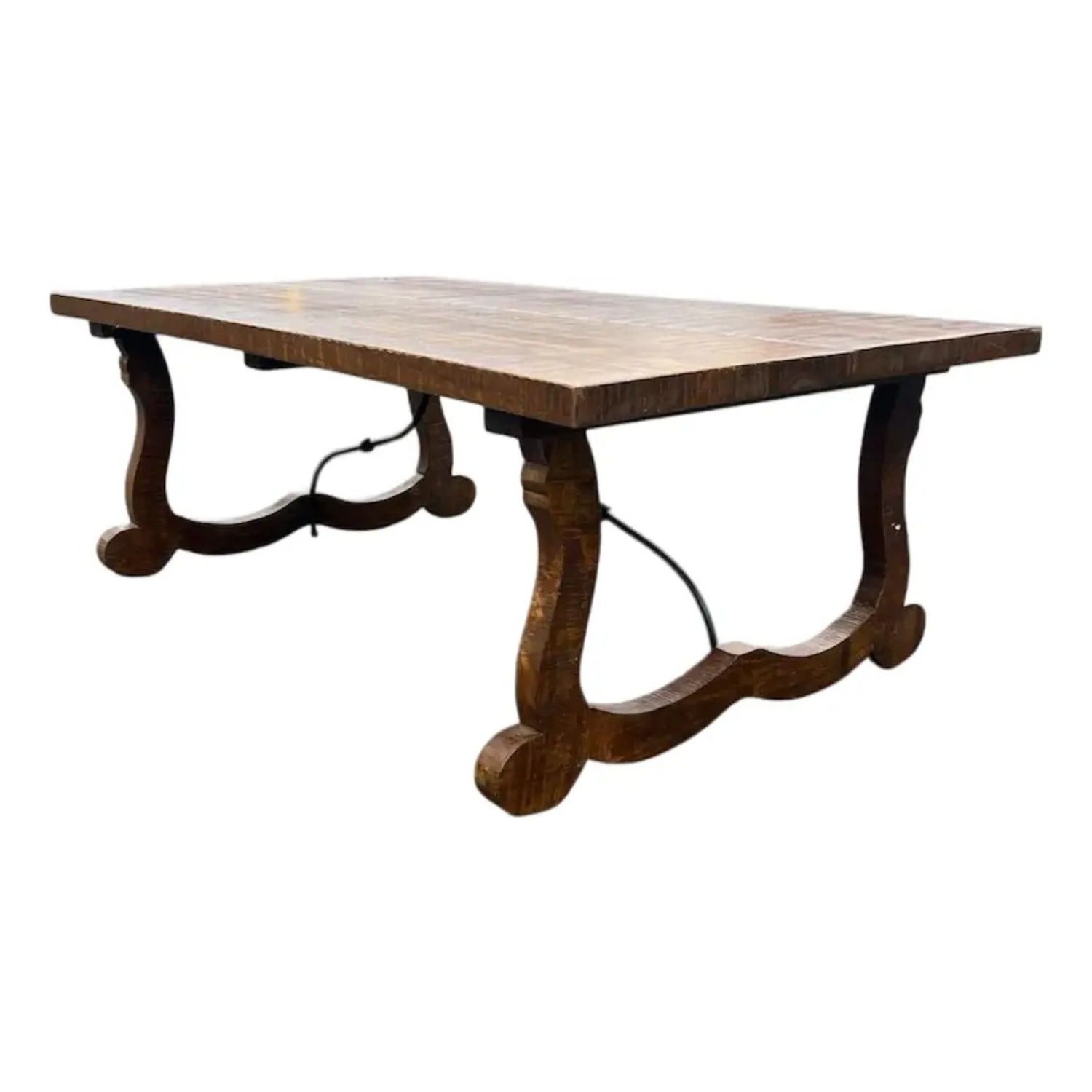  Solid Wood Trestle Dining Table - image-1