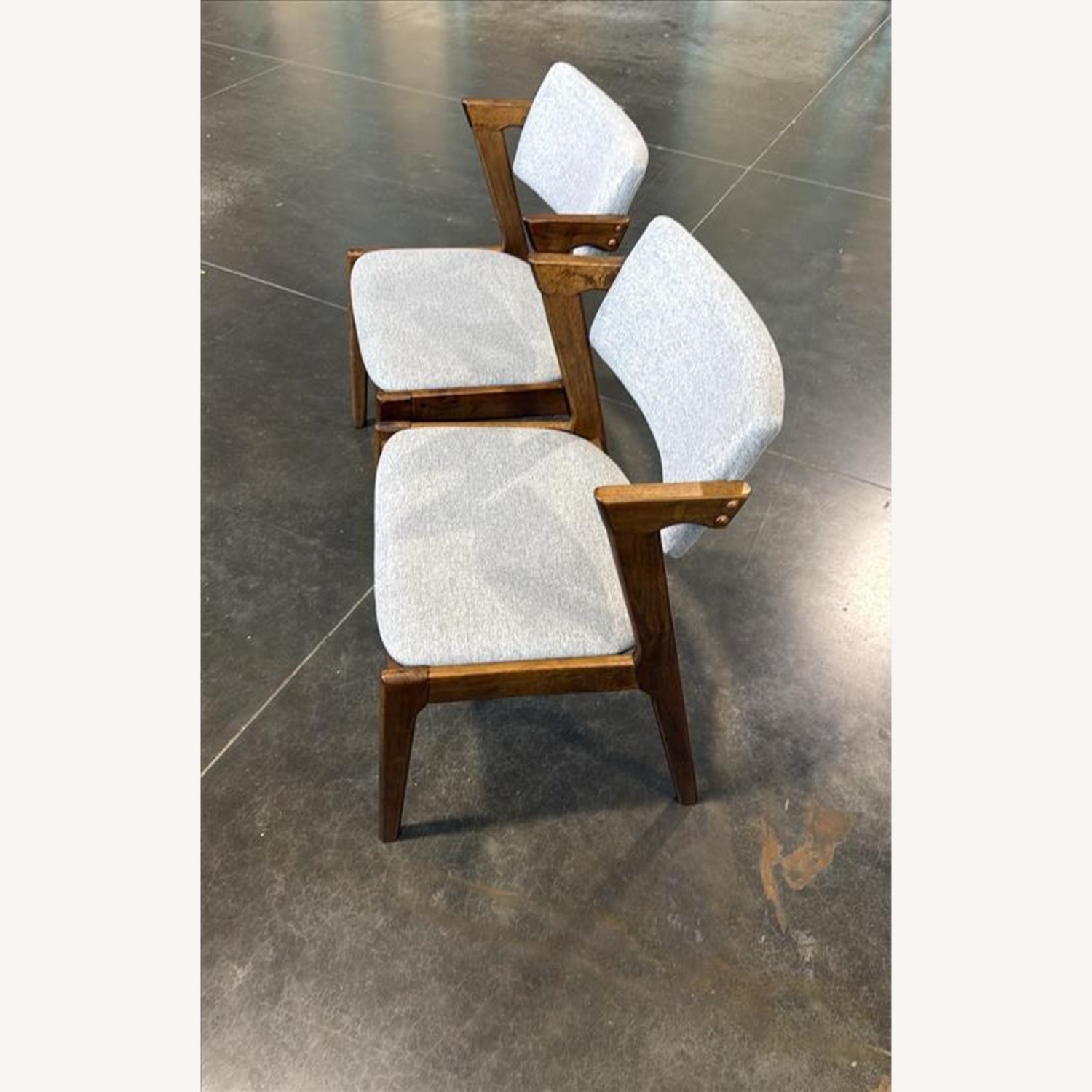 Light Gray Fabric Dining Chair - image-3