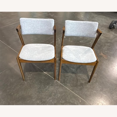 Used Light Gray Fabric Dining Chair for sale on AptDeco