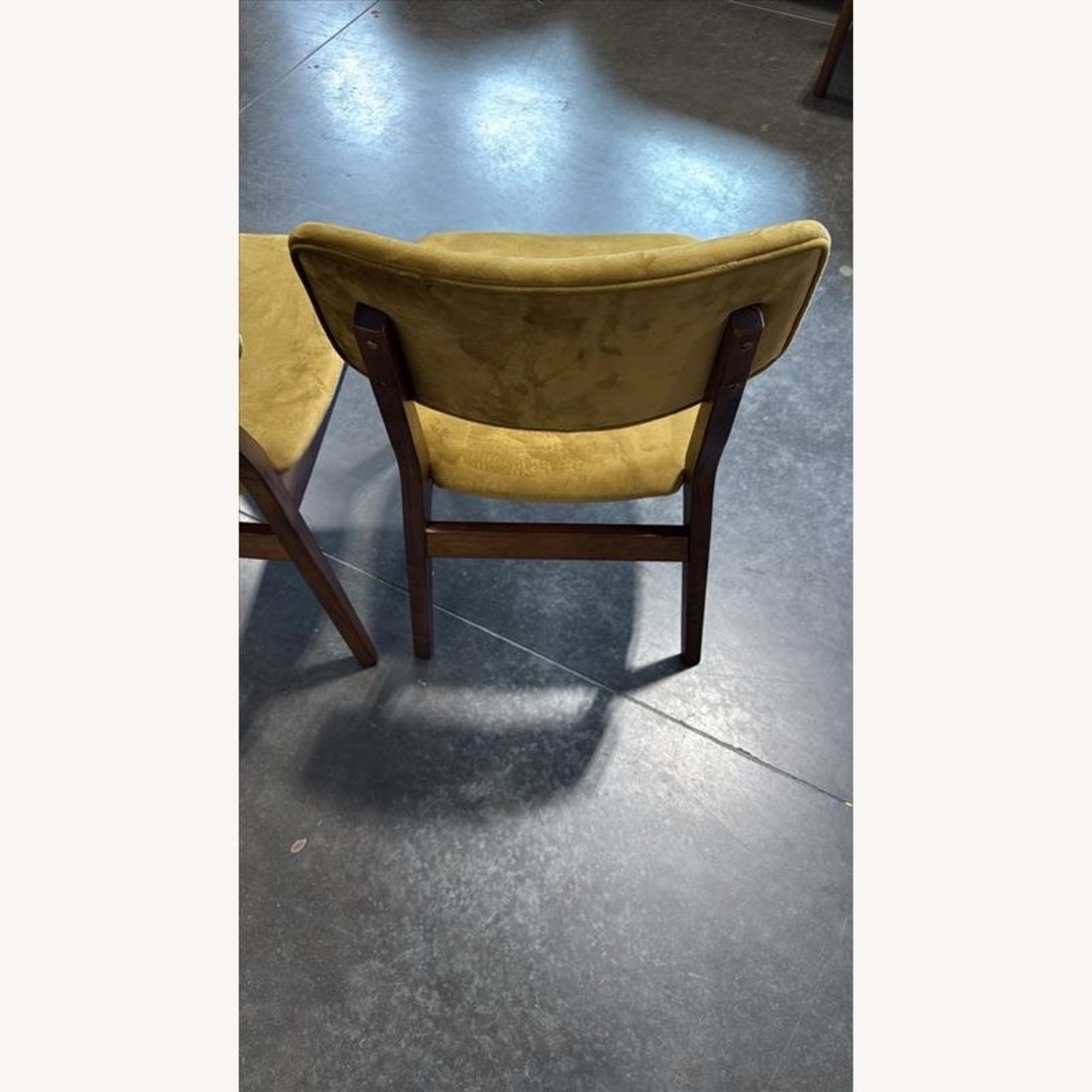 Dark Yellow Velvet Dining Chair Set of 2 - image-3