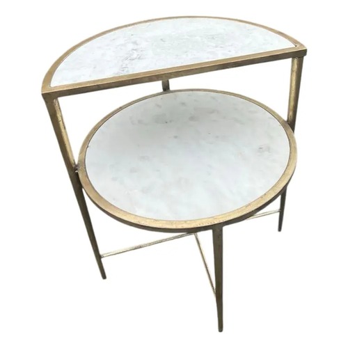 Used Modern Marble Top Two-Tier Accent Table for sale on AptDeco
