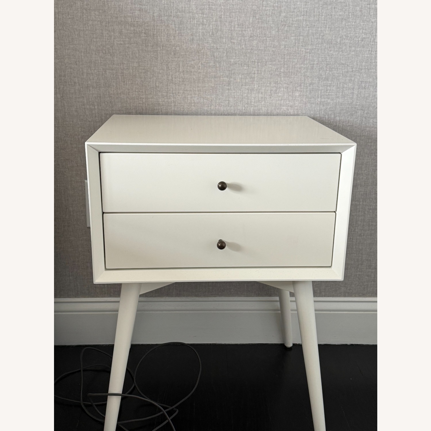 Mid-century White Nightstand - image-1