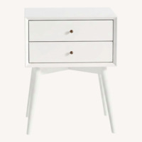 Mid-century White Nightstand