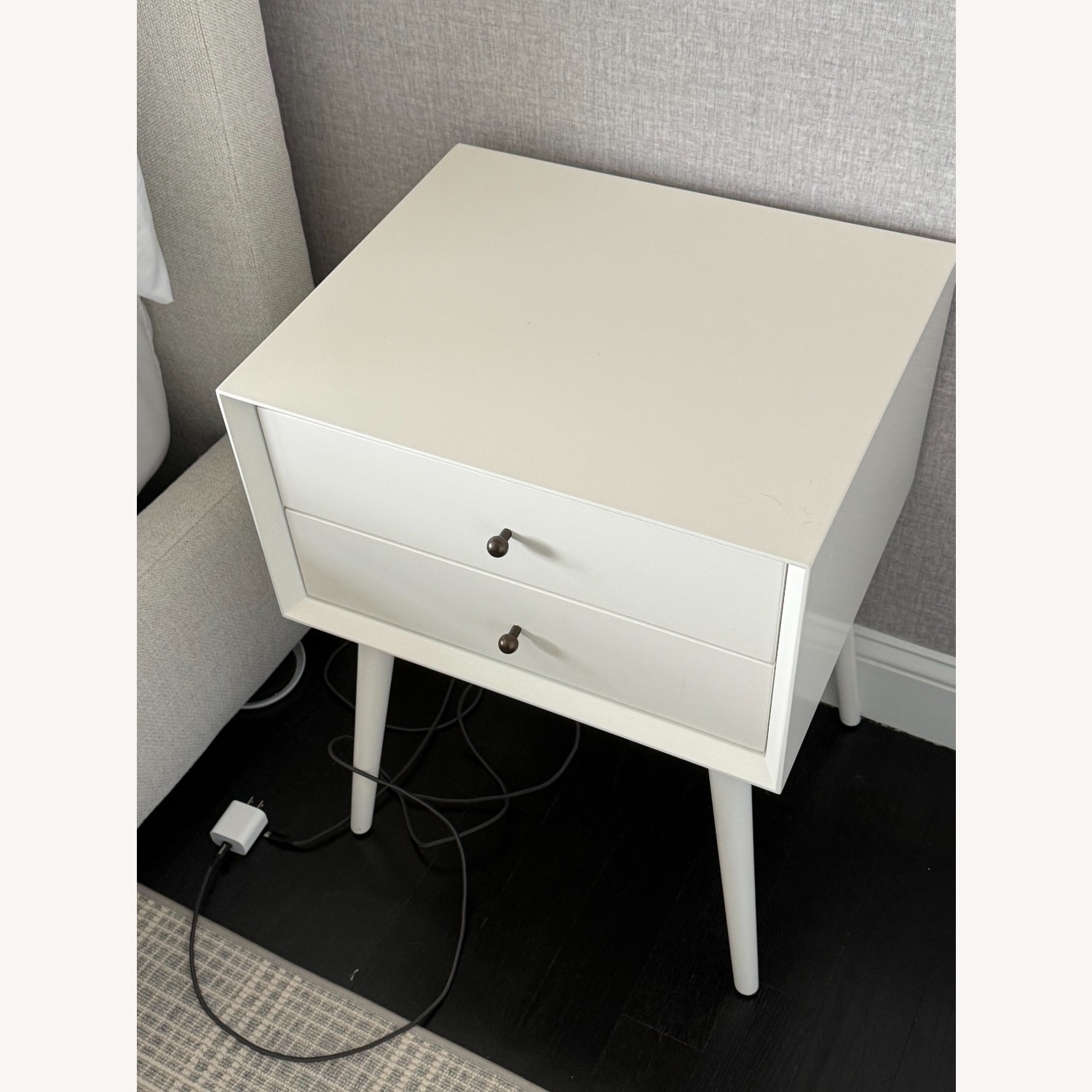 Mid-century White Nightstand - image-3
