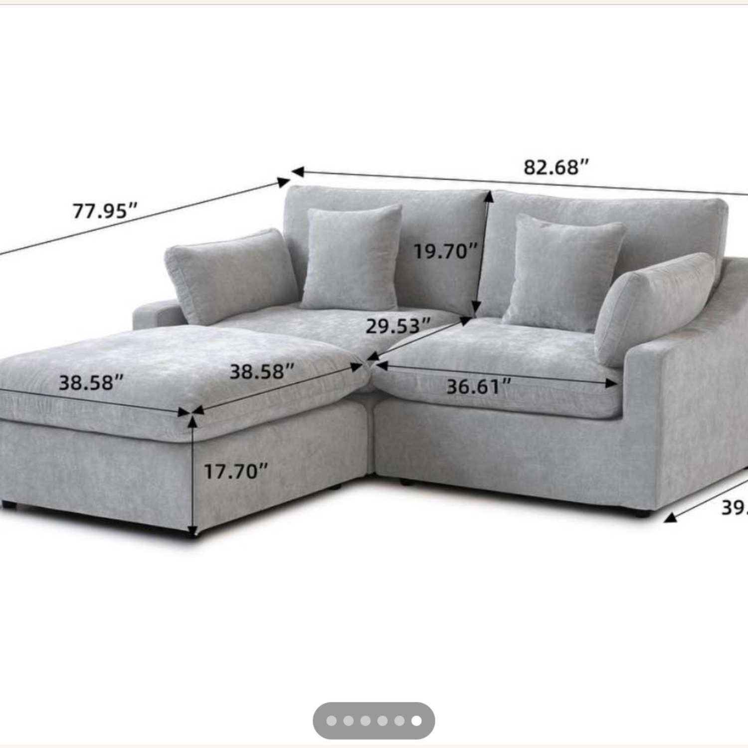 Bed Bath & Beyond Light Gray 3+ Piece Sectional - image-8