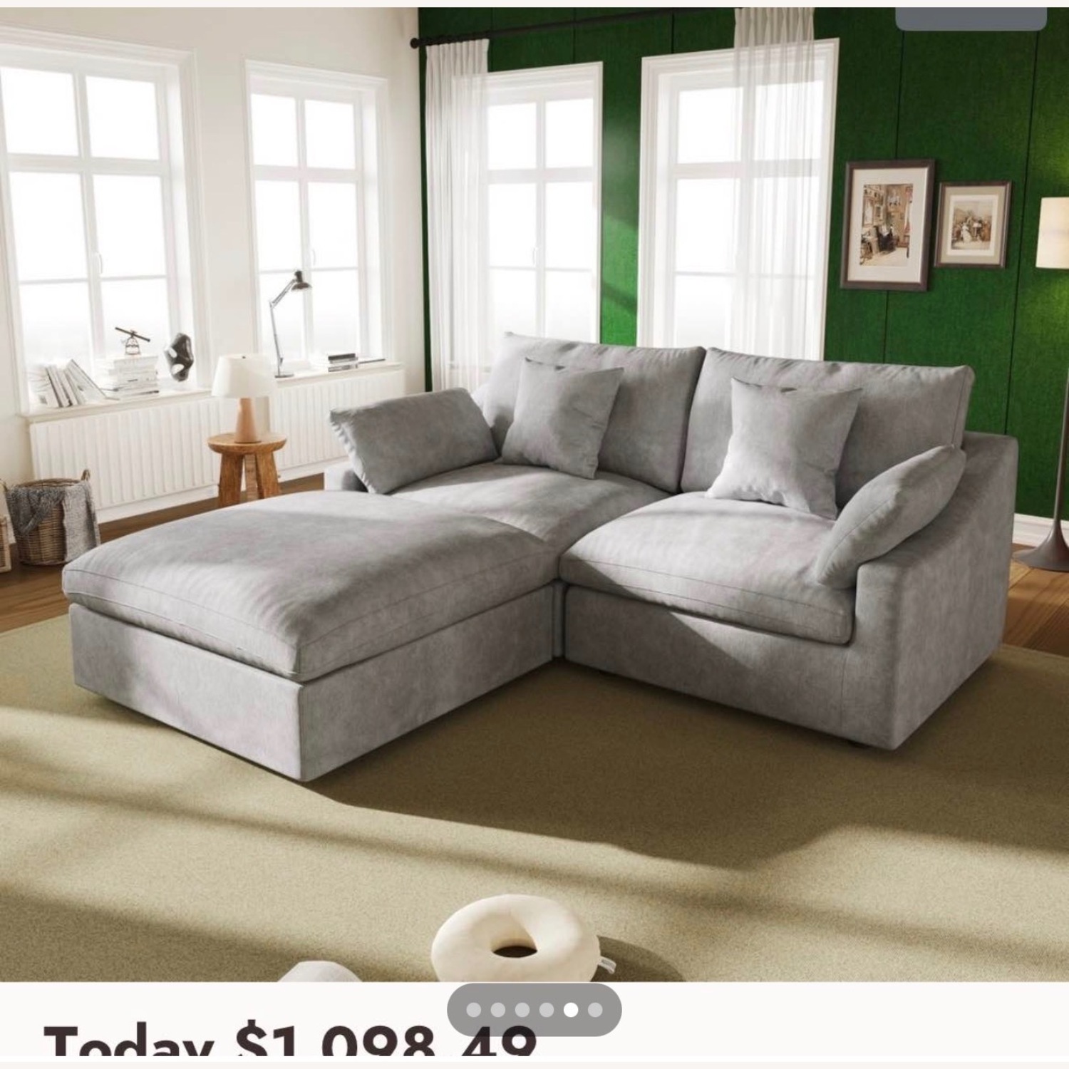 Bed Bath & Beyond Light Gray 3+ Piece Sectional - image-9
