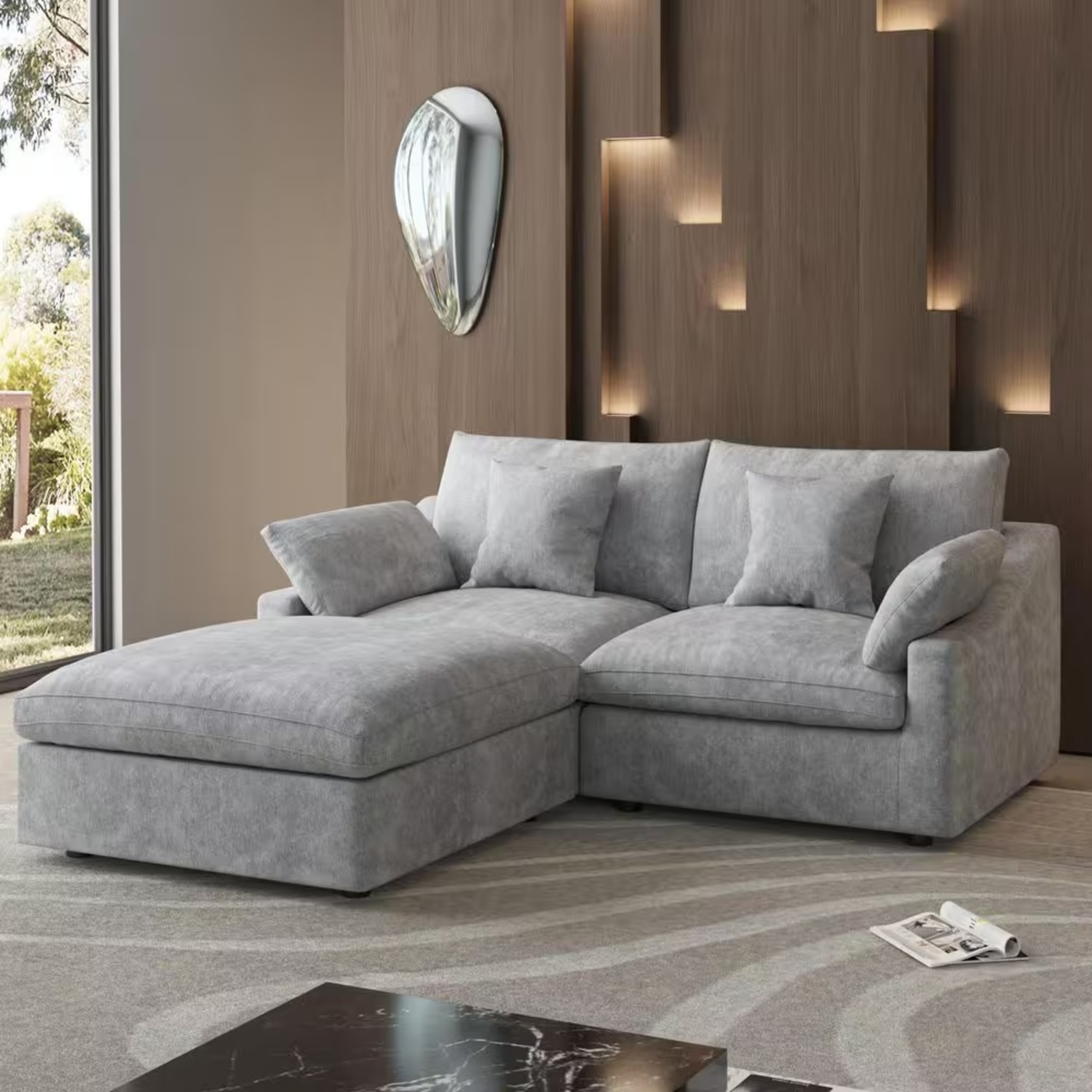 Bed Bath & Beyond Light Gray 3+ Piece Sectional - image-10
