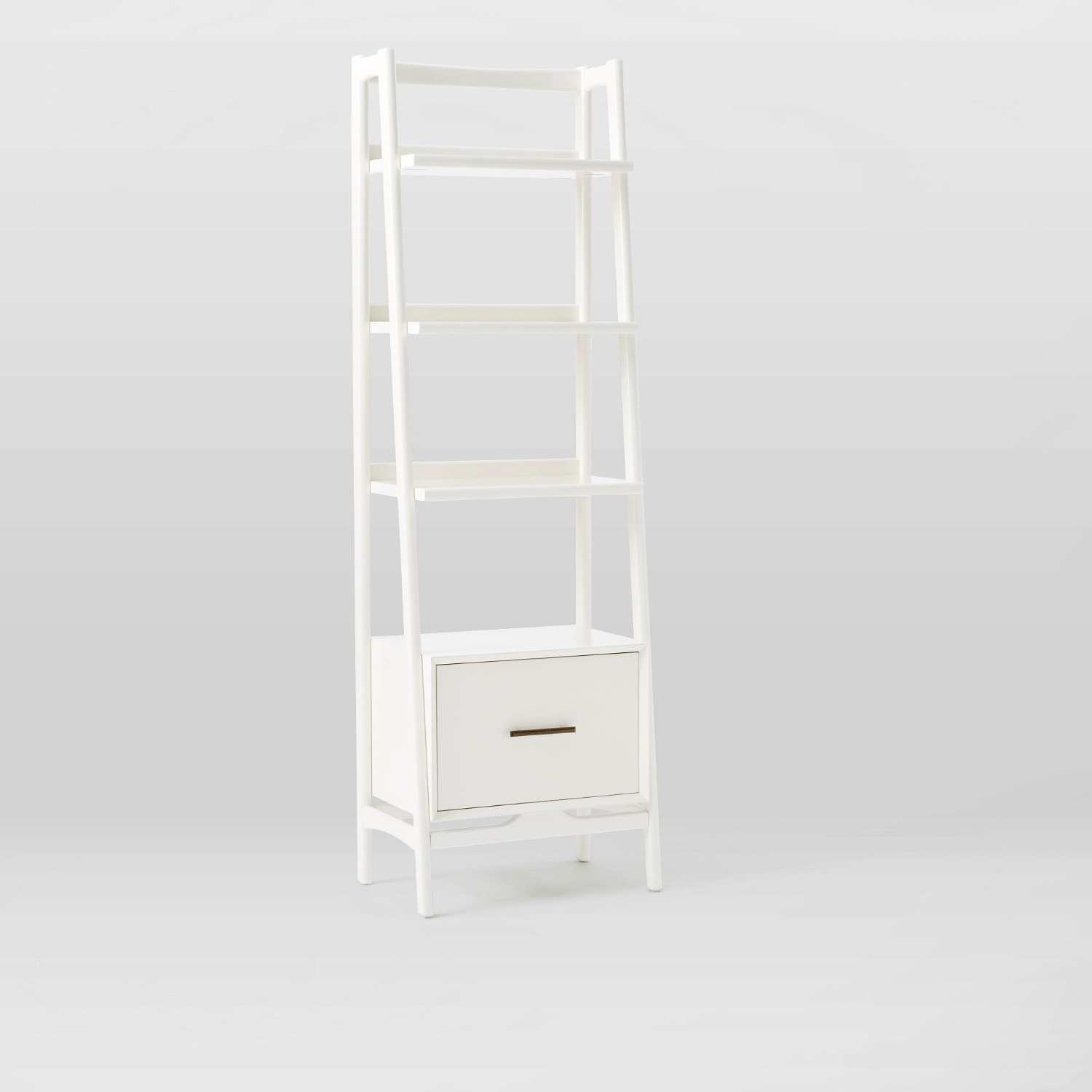 West Elm Mid-century White Wood Bookcase - image-4