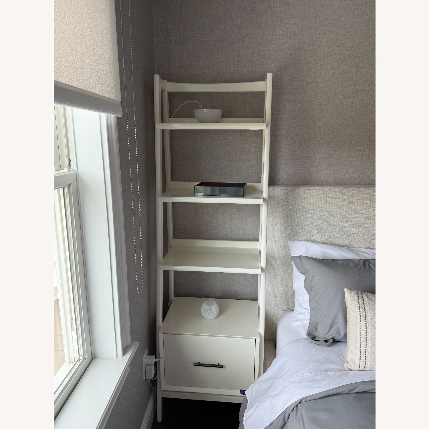 West Elm Mid-century White Wood Bookcase - image-1