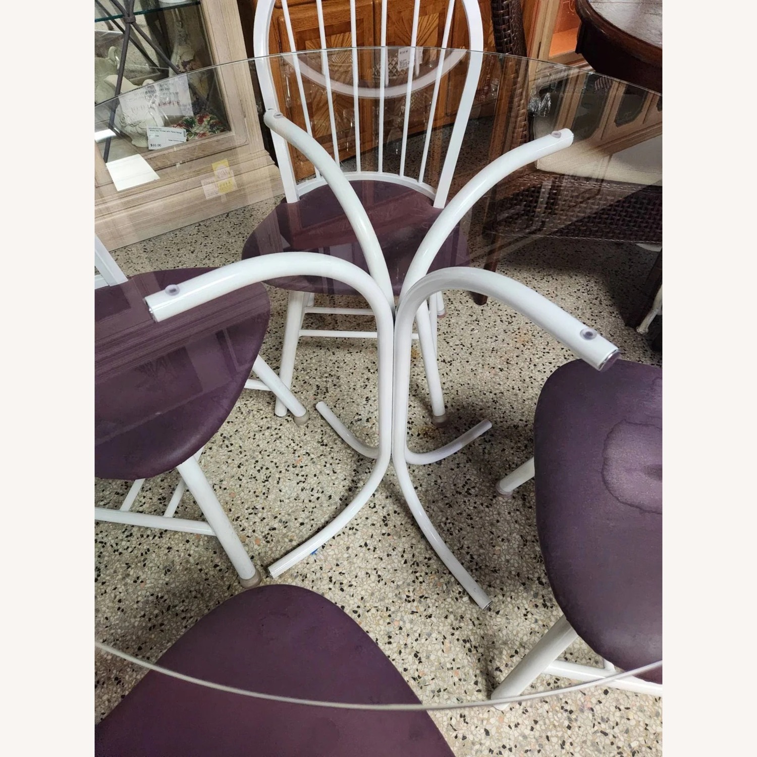 40" Round Glass Top Dining Set W Four Chairs - image-2