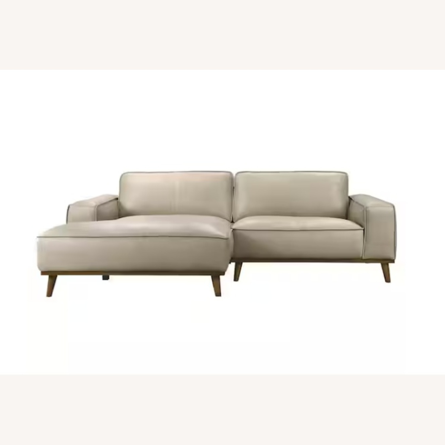 Beige Leather Sectional Sofa - image-4